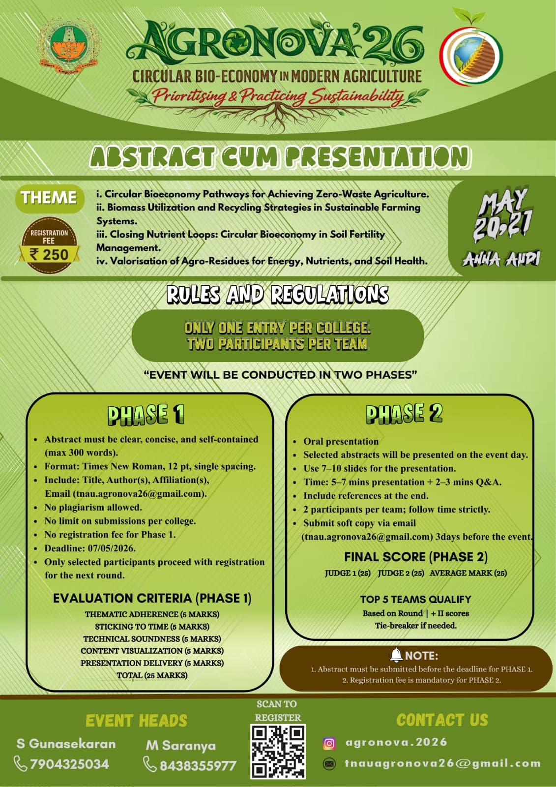 Abstract cum Presentation